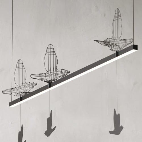 Flight Shadows - pendant linear 1500 mm | Pendants by SVITANOK by Artem Zakharchenko