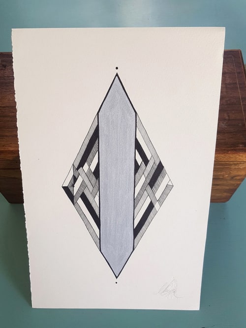 Art Deco Diamond ~ Original Drawing | Drawings by Chrysa Koukoura