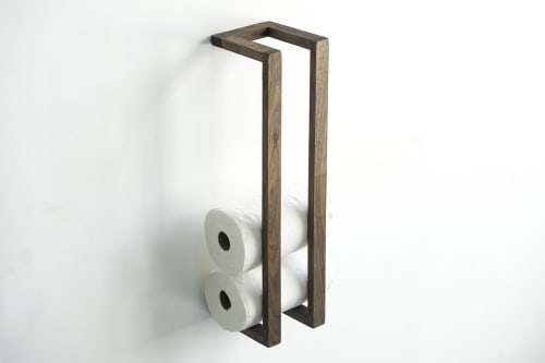 Hardwood Paper Towel Wall Rack Holder | Storage by THE IRON ROOTS DESIGNS