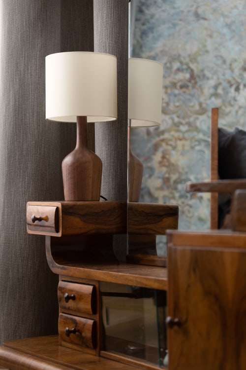 Hand Turned Walnut Lamp