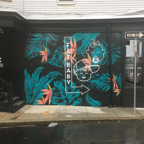 Exterior mural | Street Murals by Need Signs Will Paint | Fat Baby in Boston