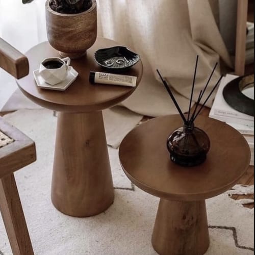Mushroom Wood End Table | Tables by The Industrial Furniture Ltd