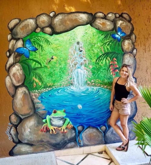 Waterfall Jungle Mural | Murals by StaySeaArt