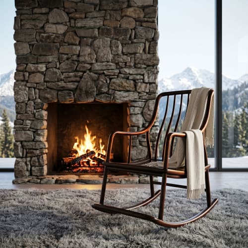 Legacy Imperial Zen Rocking Chair Minimalist Ming Series III | Armchair in Chairs by Dynasty Artisan