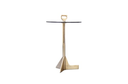 Bellance Occasional Cigarette Table in Cast Bronze and Glass | Tables by Costantini Design