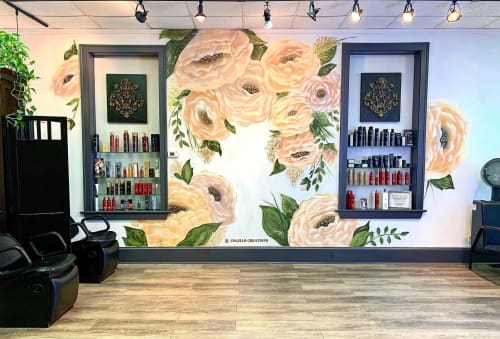 When women work together, they blossom | Murals by Colello Creations | Evan Michaels Salon in Syracuse