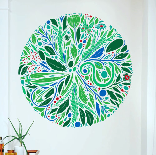 Botanical Mandala | Murals by Jessilyn Brinkerhoff
