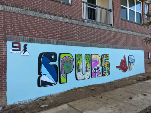 Spurs Up | Street Murals by Christine Crawford | Christine Creates