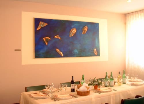 Sky and Water with Fallen Leaves | Paintings by LNozickArt/Design | Arte Hotel Perugia in Perugia