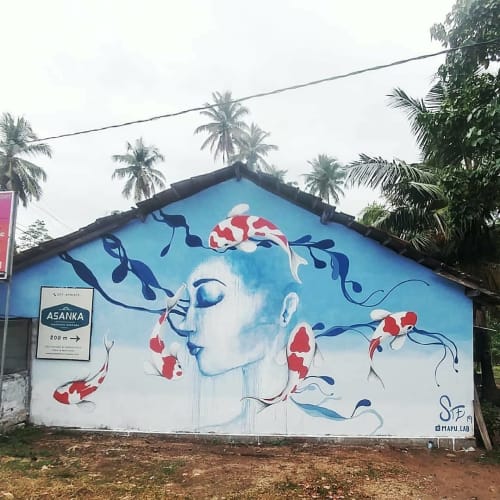 Blue and Red - Personal mural | Street Murals by Stefania Gallina - MAPU Lab