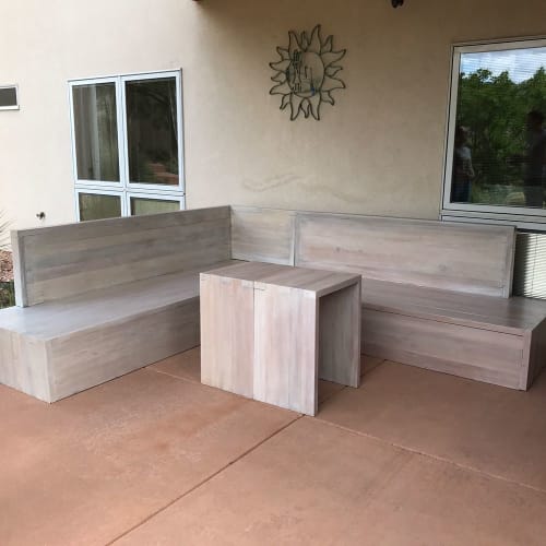Custom patio sectional and tables | Tables by Grace + James