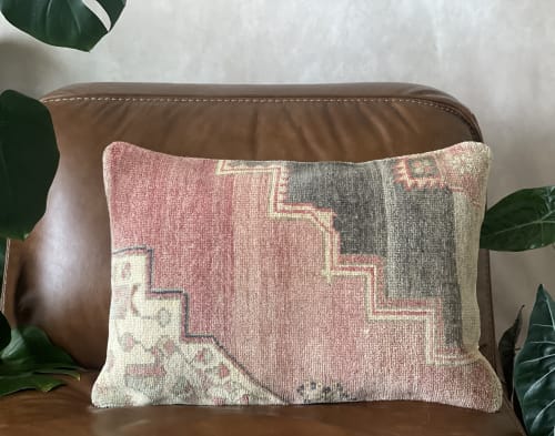 Vintage Turkish Rug Lumbar Pillow |  16 x 24 | Pillows by Vintage Loomz