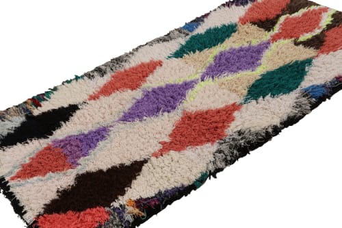 Vintage Azilal Moroccan Runner and Shag Rug with Diamond | Rugs by Rug and Kilim