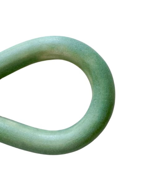 Ceramic, Leather & Brass Infinity Wall Hook - Minty Green | Hardware by Alissa Goss Ceramics & Pottery