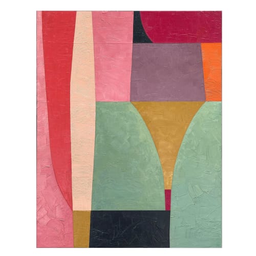 Contemporary Abstract Color-Block Oil Painting on Panel | Oil And Acrylic Painting in Paintings by Suzanne Nicoll Studio
