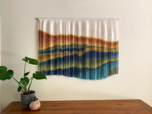 KAKADU Earthy Textile Wall Hanging with Macrame detail | Tapestry in Wall Hangings by Wallflowers Hanging Art