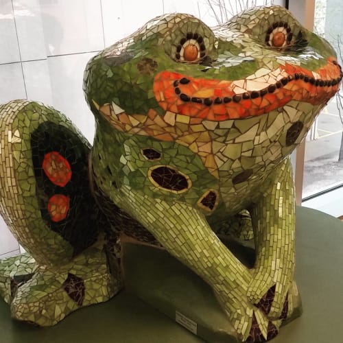 Fiona the Frog | Public Mosaics by Francine Gourguechon  - Chicago Mosaics | UChicago Medicine Comer Children's Hospital - Hyde Park in Chicago