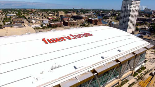 fiserv.forum Rooftop Letters | Signage by Jones Sign Company