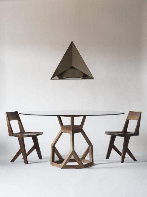 Tetrahedron Dining Table | Wall Hangings by Robert Sukrachand