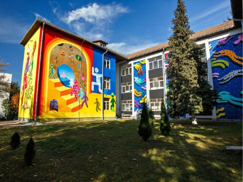 Mirror | Murals by KERO ZEN | Şcoala Cu Clasele I-VIII Octavian Goga in Cluj-Napoca