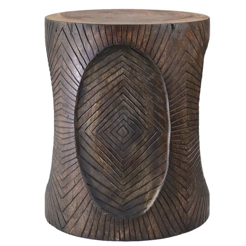 Oraya Hand Carved Log Table | Side Table in Tables by Pfeifer Studio