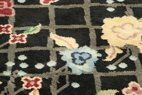 Rug & Kilim’s Gift-Size Chinese Art Deco Rug in Black | Rugs by Rug and Kilim