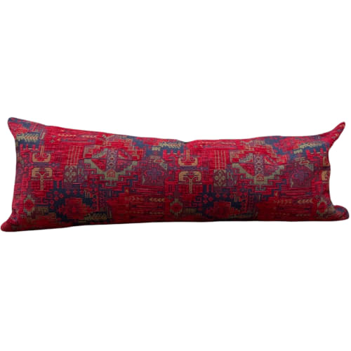 Authentic Turkish Kilim Lumbar Pillow Cover 14x36 Inches | Pillows by SewLaCo