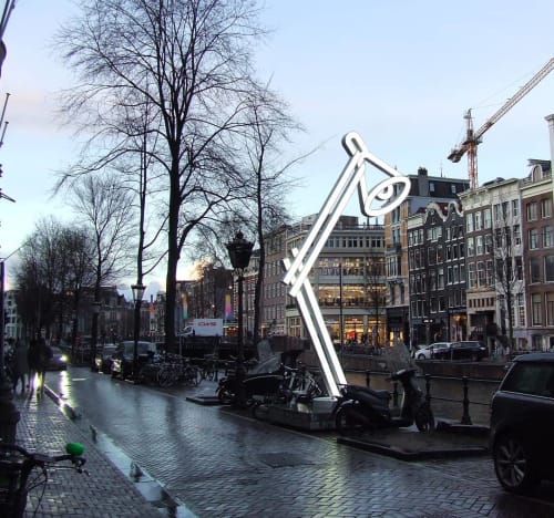 Twin Lamps | Public Sculptures by Jeroen Henneman | Bloemenmarkt in Amsterdam