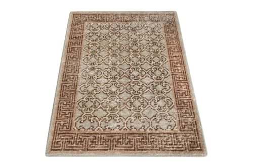 Rug & Kilim’s Khotan Style Rug in Distressed Blue, Beige | Rugs by Rug and Kilim