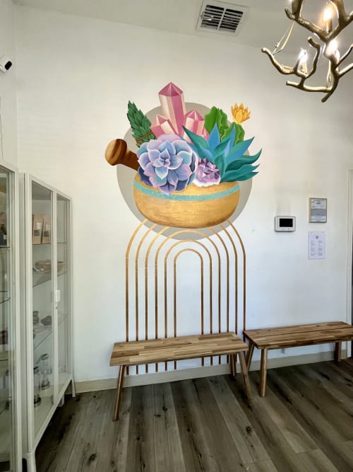 Tibetan Bloom - Mural by Uli Smith | Murals by Uli Smith | Evergreen Beauty and Wellness Collaborative in Sacramento
