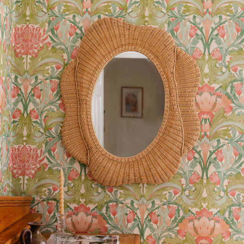 Blossom rattan Oval Mirror | Decorative Objects by Hastshilp