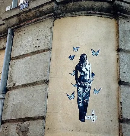 As A Flight Of Butterflies | Street Murals by Polarbear - Stencils