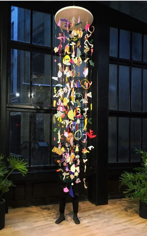 Suspended Confetti | Sculptures by CHIAOZZA | Canal Street Market, China Town, New York in New York