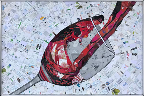 Splash - recycled plastic hotel key mosaic art piece | Art & Wall Decor by Rochelle Rose Schueler - Wild Rose Artworks LLC