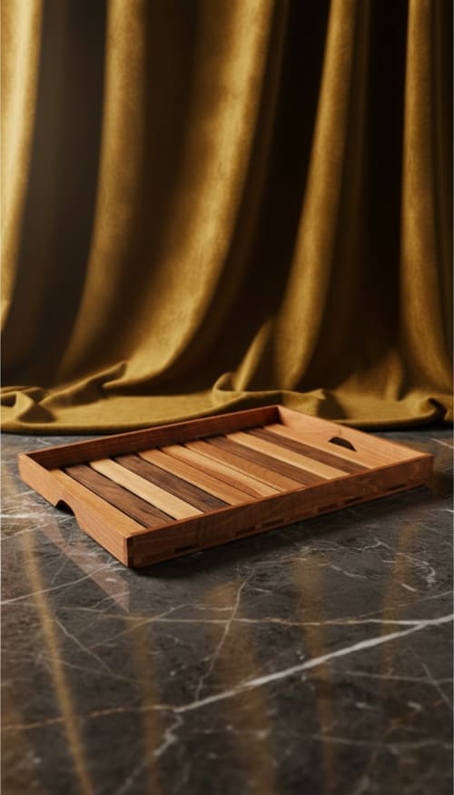 Luxury Multi-Wood Serving Tray | Artisan Modern Heritage | Furniture by Holzkunst Samuel Meisinger