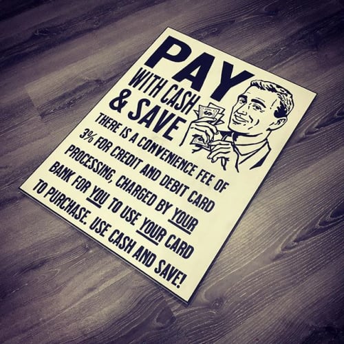Pay With Cash & Save! - Hand-Painted Sign