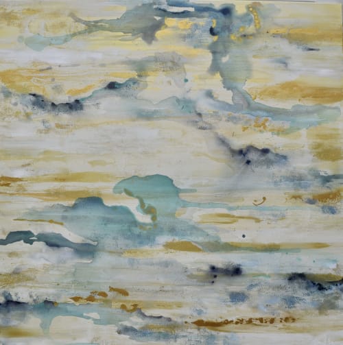Satin Sea | Oil And Acrylic Painting in Paintings by Jennifer Hayes | Spa and Salon at Four Seasons Hotel St. Louis in St. Louis