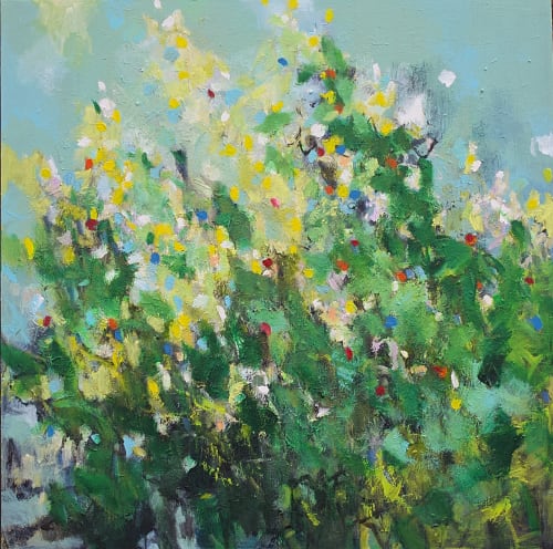 yellow fields in Spring | Oil And Acrylic Painting in Paintings by Art by Geesien Postema