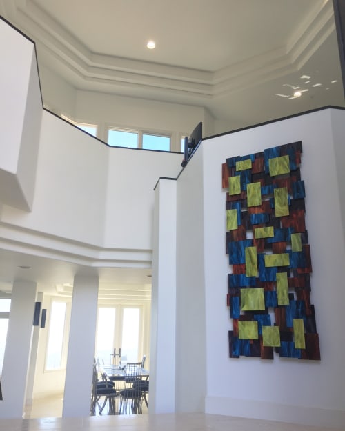 "Elevate" Glass and Metal Wall Art Sculpture | Wall Sculpture in Wall Hangings by Karo Studios