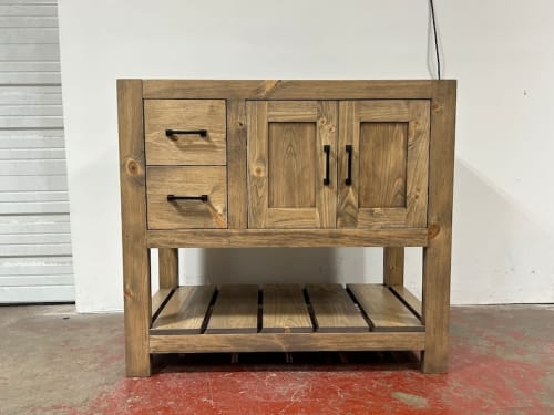Model 1060 - Custom Single Sink Vanity | Furniture by Limitless Woodworking