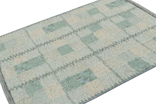 Rug & Kilim’s Scandinavian Rug in Seafoam green and Teal | Area Rug in Rugs by Rug and Kilim