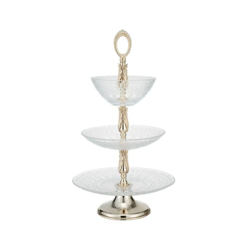 Alice three floors brass and glass backsplash | Serving Stand in Serveware by Bronzetto