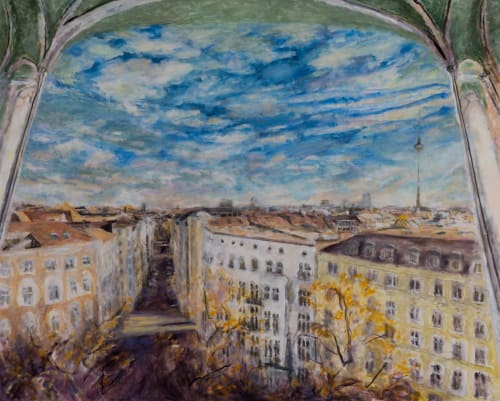 Prenzlauerberg | Oil And Acrylic Painting in Paintings by Sally K. Smith Artist | stilwerk Hotel KantGaragen in Berlin