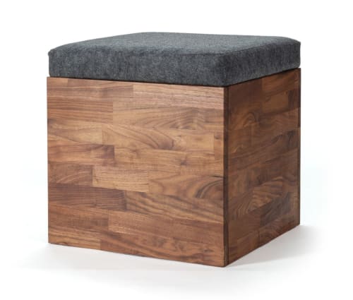 Zuma solid walnut storage stool | Chairs by Modwerks Furniture Design