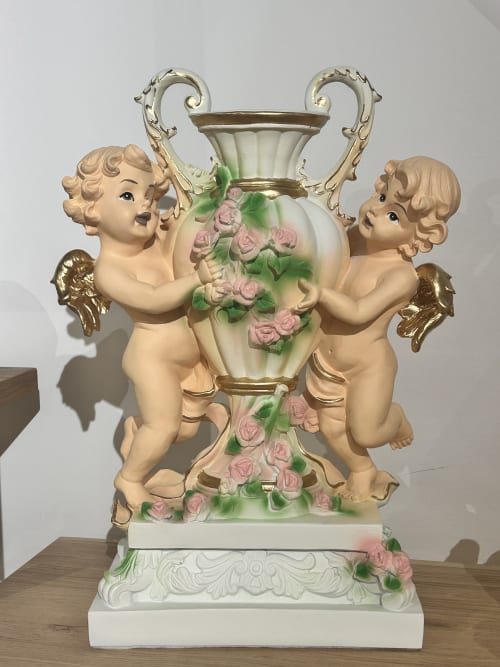 Angel Vase Cherub Pot hand made in Europe luxus art | Vases & Vessels by ultimate European