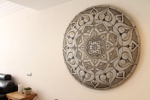Large Mandala mural (49.2") made from ceramic | Sculptures by GVEGA