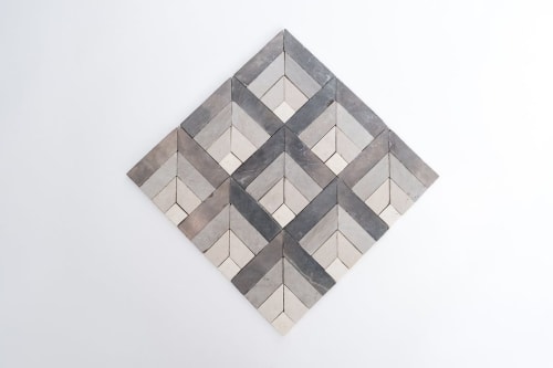 Silver Black & Ivory White Geometric Mosaic Tile | Tiles by Mosaics.co