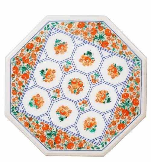 white marble table, coffee table, end table, tabletop | Tables by Innovative Home Decors
