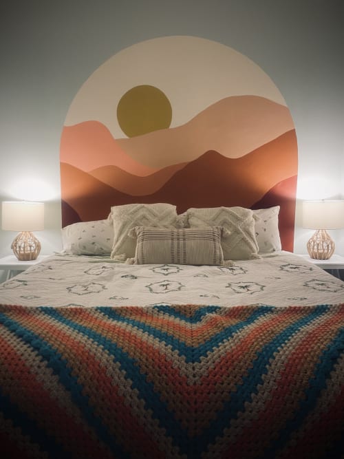 Sunset Boho Bedroom Mural | Murals by Jenny Rozalsky Custom Murals