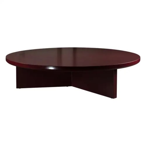 Lacquer Round Deep Dark Red Coffee Table | Tables by Aeterna Furniture